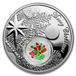 2016 Niue 1 oz Silver $2 Christmas Tree Jeweled Ball (w/Filigree)