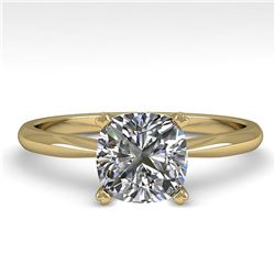 1 ctw Cushion Cut VS/SI Diamond Engagment Designer Ring 14k Yellow Gold
