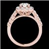Image 2 : 2.5 ctw Certified Diamond Solitaire Halo Ring 10k Rose Gold
