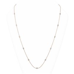4.25 ctw Marquise Diamond Station 32 Inch Necklace 18K Rose Gold