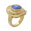 Image 1 : 6.26 ctw Tanzanite & Diamond Ring 18K Yellow Gold