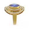Image 2 : 6.26 ctw Tanzanite & Diamond Ring 18K Yellow Gold