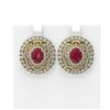 Image 1 : 13.01 ctw Ruby & Diamond Earrings 18K Yellow Gold
