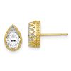 Image 1 : 10k 9 mm Polished Pear Cubic Zirconia Earrings - 45 mm