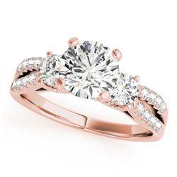 1.5 ctw Certified VS/SI Diamond 3 Stone Ring 18k Rose Gold