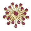 Image 3 : 11.74 ctw Ruby & Diamond Ring 18K Yellow Gold