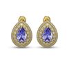Image 1 : 8.54 ctw Tanzanite & Diamond Victorian Earrings 14K Yellow Gold