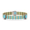 Image 1 : 23.14 ctw Turquoise & Diamond Bracelet 14K Yellow Gold