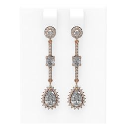 2.73 ctw Diamond Earrings 18K Rose Gold