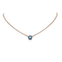 2.04 ctw Intense Blue Diamond Necklace 18K Rose Gold