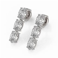2 ctw Oval Cut Diamond Designer Earrings 18K White Gold