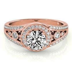 1.15 ctw Certified VS/SI Diamond Halo Ring 18k Rose Gold