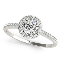1.2 ctw Certified VS/SI Diamond Solitaire Halo Ring 14k White Gold