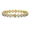 Image 2 : 8.44 ctw Cushion Cut Diamond Micro Pave Bracelet 18K Yellow Gold