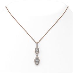 1.25 ctw Marquise Cut Diamond Necklace 18K Rose Gold