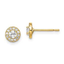 14k Cubic Zirconia CirclePost Earrings - 38 mm