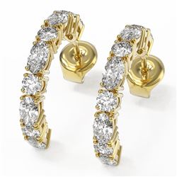 3.74 ctw Oval Cut Diamond Designer Earrings 18K Yellow Gold