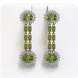 8.69 ctw Tourmaline & Diamond Earrings 14K Yellow Gold