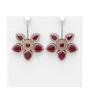 Image 1 : 31.28 ctw Ruby Diamond Earrings 18K Rose Gold