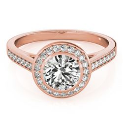 1.3 ctw Certified VS/SI Diamond Halo Ring 18k Rose Gold