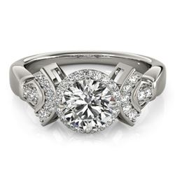 1.56 ctw Certified VS/SI Diamond Solitaire Halo Ring 14k White Gold