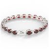 Image 3 : 32 ctw Garnet & VS/SI Diamond Eternity Micro Bracelet 14k White Gold