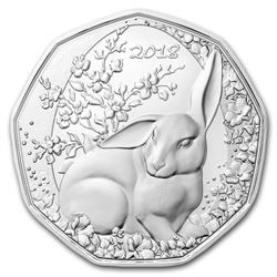 2018 Austria Silver ??5 Easter Bunny