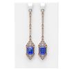Image 1 : 11.15 ctw Tanzanite & Diamond Earrings 18K Rose Gold