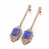 Image 3 : 11.15 ctw Tanzanite & Diamond Earrings 18K Rose Gold