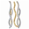 Image 1 : 10kt Yellow Gold Round Diamond Infinity Climber Earrings 1/4 Cttw