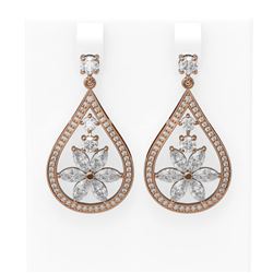 5.24 ctw Diamond Earrings 18K Rose Gold