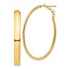 Image 1 : 14k Yellow Gold Oval Omega Back Hoop Earrings - 5x29 mm