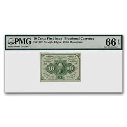 1st Issue Fractional Currency 10? Gem Unc-66 EPQ PMG (FR#1242)