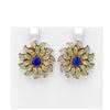 Image 1 : 7.07 ctw Sapphire & Diamond Earrings 18K Yellow Gold