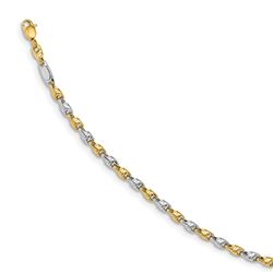 14K Two-tone Polished Fancy Wrap Link Bracelet - 7.5 in.