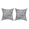 Image 1 : Sterling Silver Round Diamond Square Kite Cluster Screwback Earrings 1/4 Cttw