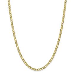 10k Yellow Gold 4.3 mm Semi-Solid Curb Link Chain - 26 in.