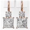 Image 2 : 1.8 ctw Princess Cut Diamond Designer Earrings 18K Rose Gold
