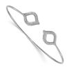 Image 1 : 14k White Gold .26ct Diamond Flexible Teardrop Bangle - 7 in.