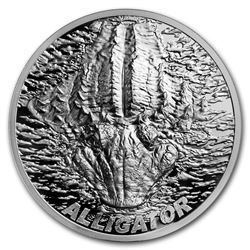 2018 Palau 1 oz Silver Proof Bite Marks (Alligator)