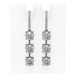 5.03 ctw Diamond Earrings 18K White Gold