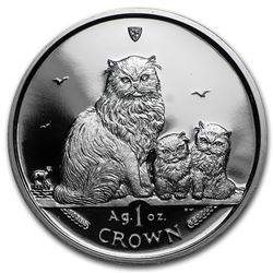 2005 Isle of Man 1 oz Silver Himalayan Cats Proof