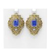 Image 1 : 12.57 ctw Tanzanite & Diamond Earrings 18K Yellow Gold