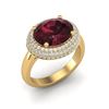 Image 1 : 4.50 ctw Garnet & Micro Pave VS/SI Diamond Ring 18k Yellow Gold