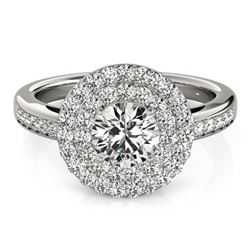 0.85 ctw Certified VS/SI Diamond Halo Ring 14k White Gold