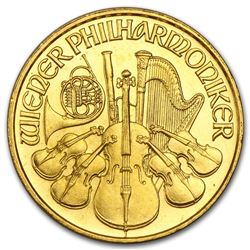 1992 Austria 1/10 oz Gold Philharmonic BU