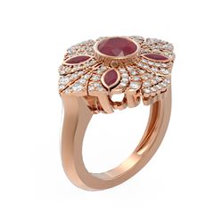 2.32 ctw Ruby & Diamond Ring 18K Rose Gold