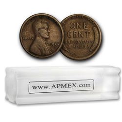 1924-S Lincoln Cent 50-Coin Roll Avg Circ