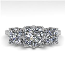 2 ctw Past Present Future VS/SI Princess Diamond Ring 18k White Gold