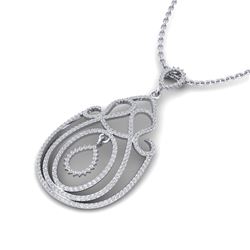 2 ctw Micro Pave Designer VS/SI Diamond Necklace 14k White Gold